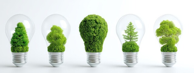 LED bulbs and living plants: ecological energy and environmental conservation.