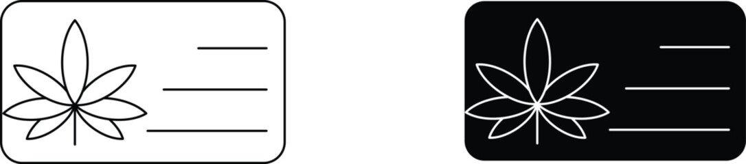 medical marijuana card  icon vector graphic illustration  with white background flat hand made icon fill icon .