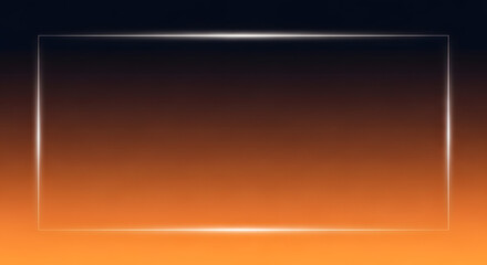 Halloween Orange and Black Gradient Background with Glowing Frame