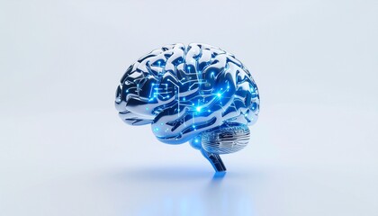 rtificial Intelligence Symbol — Brain and Circuit Fusion