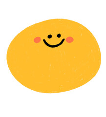 Happy Face Doodle with Crayon Texture