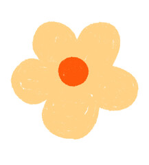 Warm Peach and Orange Flower Illustration