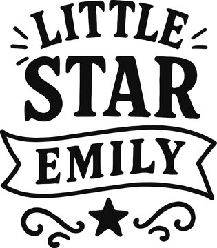 Little Star Emily - Personalized Name Design for Kids' Apparel and Gifts