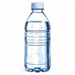 Quench Your Thirst A Refreshing Bottle of Water Illustration for Hydration Awareness