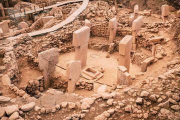 Neolithic Archaeological Site,  Ancient Ruins of Gobekli Tepe in Turkey © naszalyg