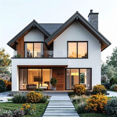 Elegant Modern Home A Stunning House with Lush Greenery