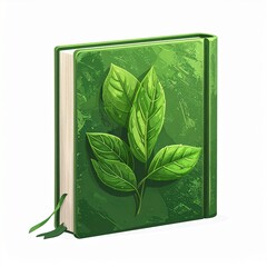 A Book with a Green Plant Illustration on the Cover, Symbolizing Growth and Knowledge