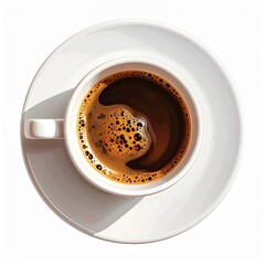 Aroma Awakening Exquisite Coffee Cup Top View Illustration