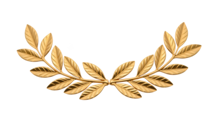 Golden laurel wreath symbolizing victory and achievement, featuring detailed leaves arranged elegantly
