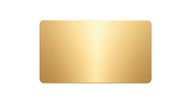 Sleek, shiny gold card with smooth surface, ideal for representing luxury and exclusivity. This card can symbolize premium services or rewards