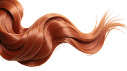 Luxurious, flowing hair in vibrant shade of orange, showcasing smooth texture and natural shine, perfect for beauty and fashion themes
