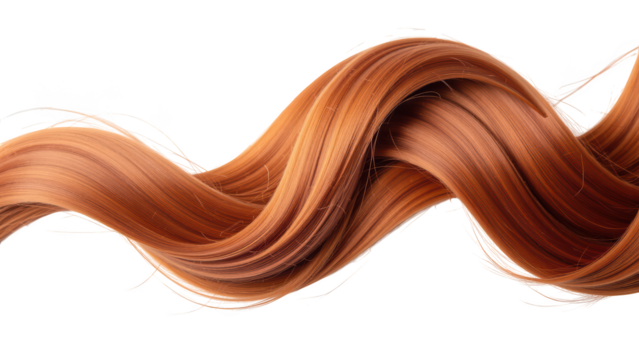 Luxurious, flowing hair in vibrant orange hue, showcasing smooth texture and natural movement, perfect for beauty and fashion themes