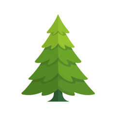 Obraz premium Modern flat 2D vector illustration of a Christmas Tree, minimal design style on a white background.