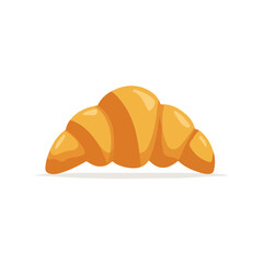 A simple and modern flat 2D vector of a Croissant, isolated on a pure white background.