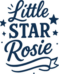 Little Star Rosie - Personalized Name Design for Kids' Apparel and Gifts