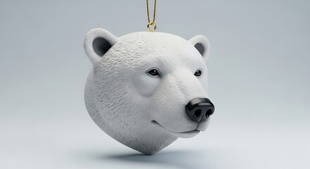 Stunning polar bear head ornament, perfect for holiday decor and winter themes