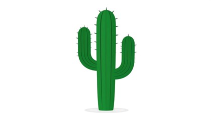 Stylized Cactus Illustration - Desert Flora in Green.
