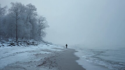 beach in winter