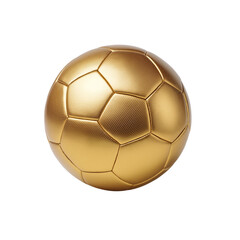 Golden Soccer Ball isolated on a transparent background