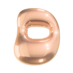 Letter d in Shiny Golden Metallic Style