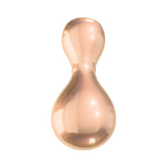 Letter i in Shiny Golden Metallic Style