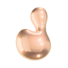 Letter j in Shiny Golden Metallic Style