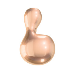 Letter l in Shiny Golden Metallic Style