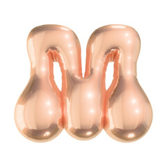 Letter m in Shiny Golden Metallic Style