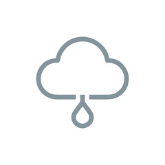 Simple Cloud with Raindrop Logo Vector | Line Art Weather Icon