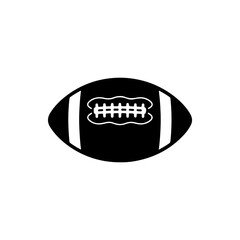 American Football Ball Icon, Rugby Sport Silhouette Vector