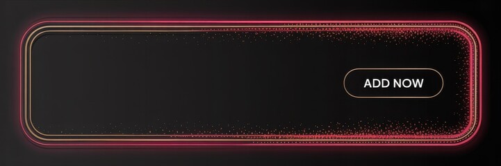 Obraz premium Neon Pink & Gold Glowing Banner with Confetti Border and 