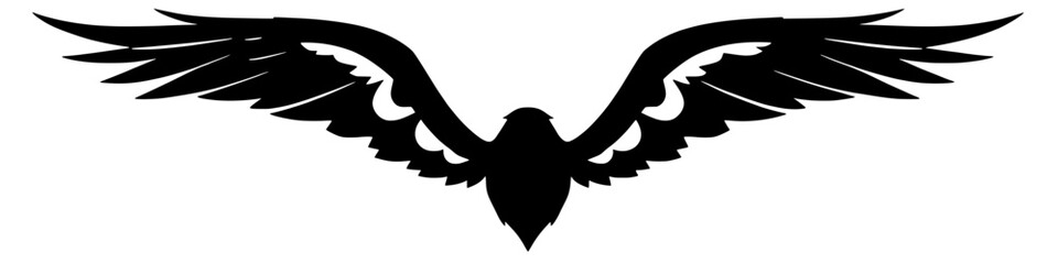 a powerful silhouette of a bird with outstretched wings, symbolizing freedom and flight