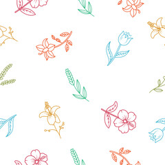 Colorful Botanical Seamless Pattern