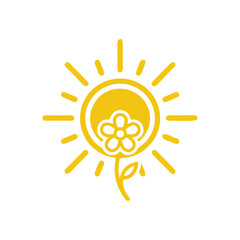Sun and Flower Logo - Sunny Day, Growth, and Nature Icon