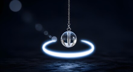 Glowing Pendulum Swings in Dark Abyss