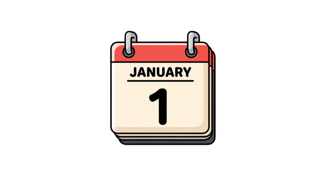A festive January 1st calendar, ready to mark the start of the new year with exciting events and celebrations ahead.