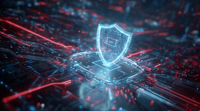 Futuristic concept image of a crypto shield protecting an Earth-like planet from digital attacks, with glowing energy, lightning effects, and dynamic tech elements in motion.