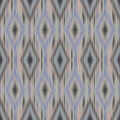 Modern Ikat Driftgrain: Diamond Gradient Pattern in Beige, Brown, and Light Blue with Woven Symmetry