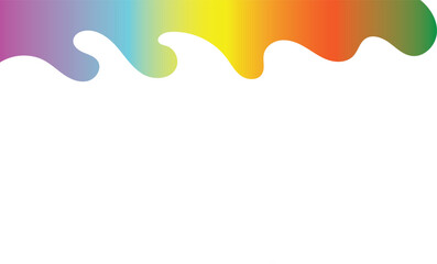Rainbow Gradient Wave Pattern Along the Top Edge of White Background abstract