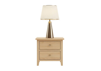 Fototapeta premium Modern bedside table with lamp isolated on transparent background