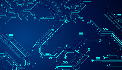 Futuristic Circuit Board Background Vector Blue Digital Technology Design