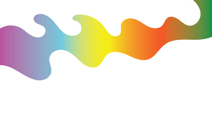 Vibrant Gradient Wave Shape on White Background abstract