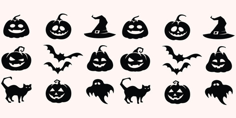 Halloween Background with White Background and Spooky Elements