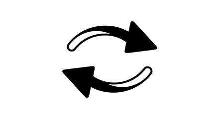 Circle rotation reload mark black white icon