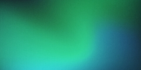 Blue teal and green abstract grainy gradient background, with noise texture effect for summer...