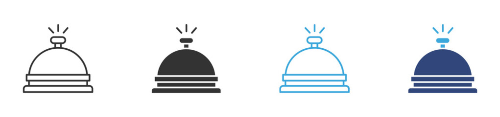 Fototapeta premium Hotel, Reception bell icon set, vector illustration .
