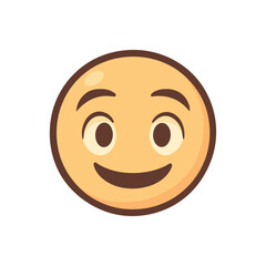 Happy smiling face emoji, Funny face icon logo flat vector design