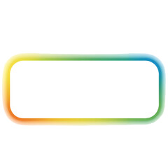 Modern rainbow gradient frame for text or design element isolated on white background