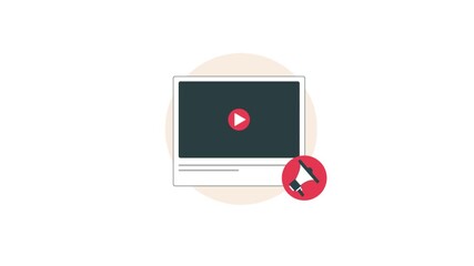 4k Video Player with Megaphone. Video Content Marketing Concept Animation Video - Powered by Adobe