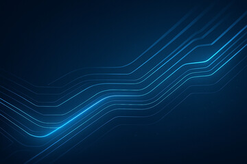 A minimal futuristic background with glowing blue wave lines flowing across a dark gradient surface, symbolizing technology, innovation, and digital connectivity.